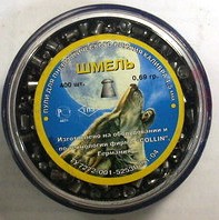 Пульки, пули для пневматического оружия (пневматики) ШМЕЛЬ ПОЛУКРУГЛЫЕ калибра 4.5 мм (.177) вес 0,69 г 400 штук в пластиковой банке